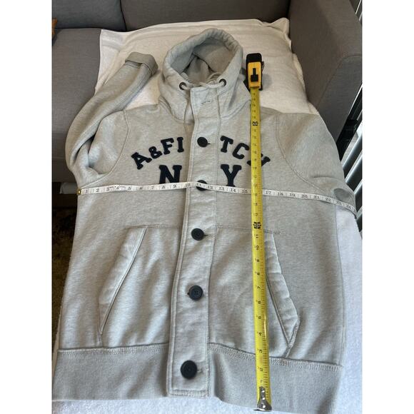Abercrombie & Fitch Retro Y2k Muscle fit Sherpa Lined heavyweight Hoodie Sz XL - Picture 7 of 13